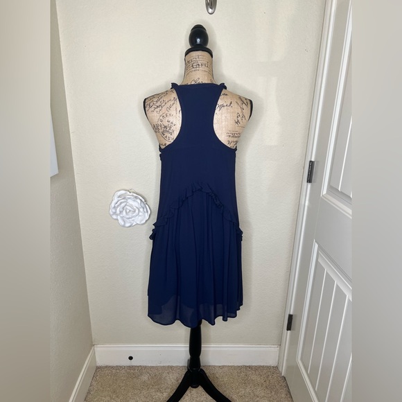 NTM: A Loves A Beautiful Navy Ruffles Tiered Shift Drop Waist Dress Size XS - Picture 10 of 14